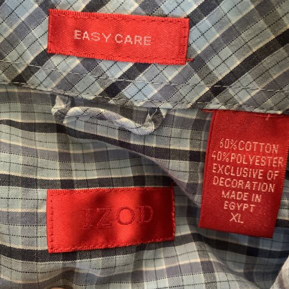 LOT OF 3 MEN'S SHORT SLEEVE BUTTON FRONT SHIRTS XL- IZOD & GEOFFREY BEENE - Picture 5 of 7